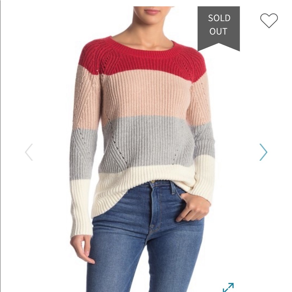 NWOT Lucky brand colorblock stripe sweater XS